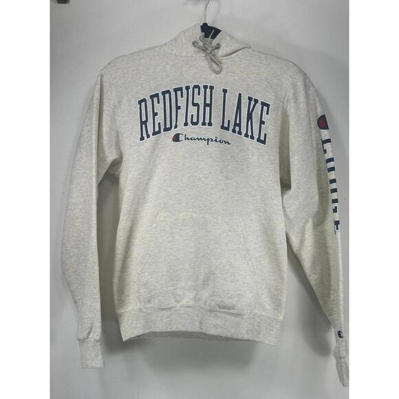 Champion Redfish Lake Lodge XS Gray Long Sleeve Hoodie - Picture 1 of 7